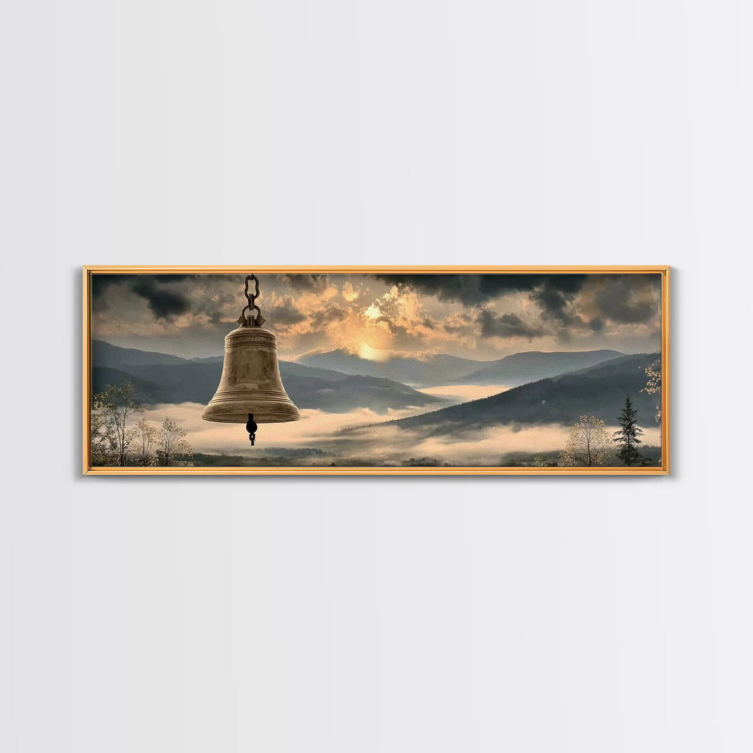 Ringing Grace | Framed Canvas Print | Panoramic Wall Art | Christian Art | Christian Painting | Christian Art Canvas | Christmas Art