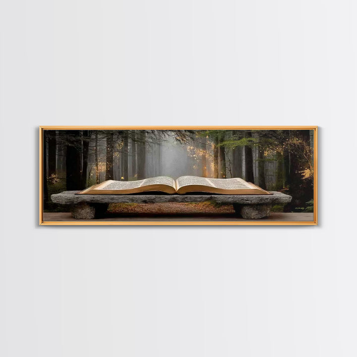 Scripture In Light - Framed Canvas Print - Christian Art - Panoramic Frame - Christian Wall Art - Christian Art Canvas - Christian Painting