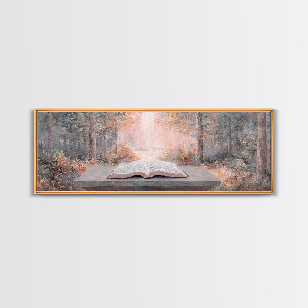 Ancient Faith Path - Framed Canvas Print - Christian Wall Art - Panoramic Painting - Christian Art Canvas - Christian Painting - Christmas
