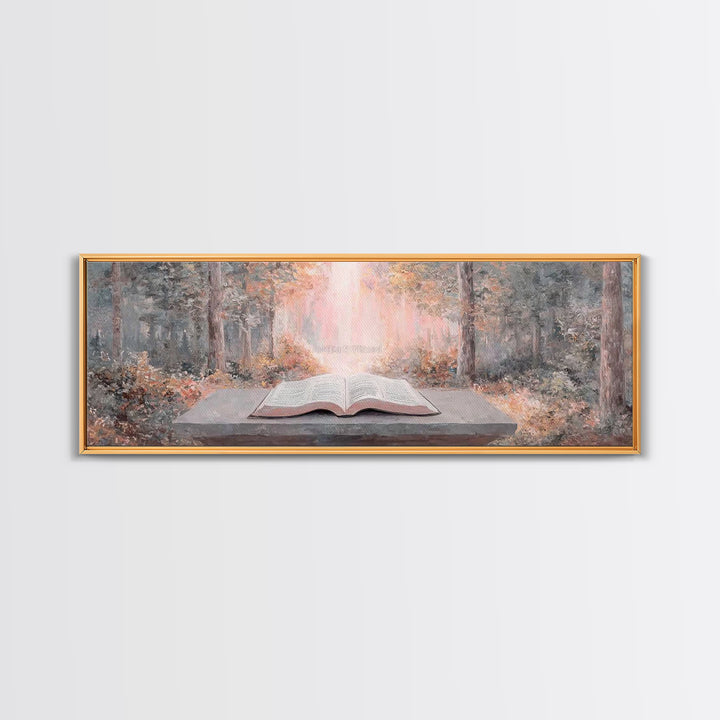 Ancient Faith Path - Framed Canvas Print - Christian Wall Art - Panoramic Painting - Christian Art Canvas - Christian Painting - Christmas