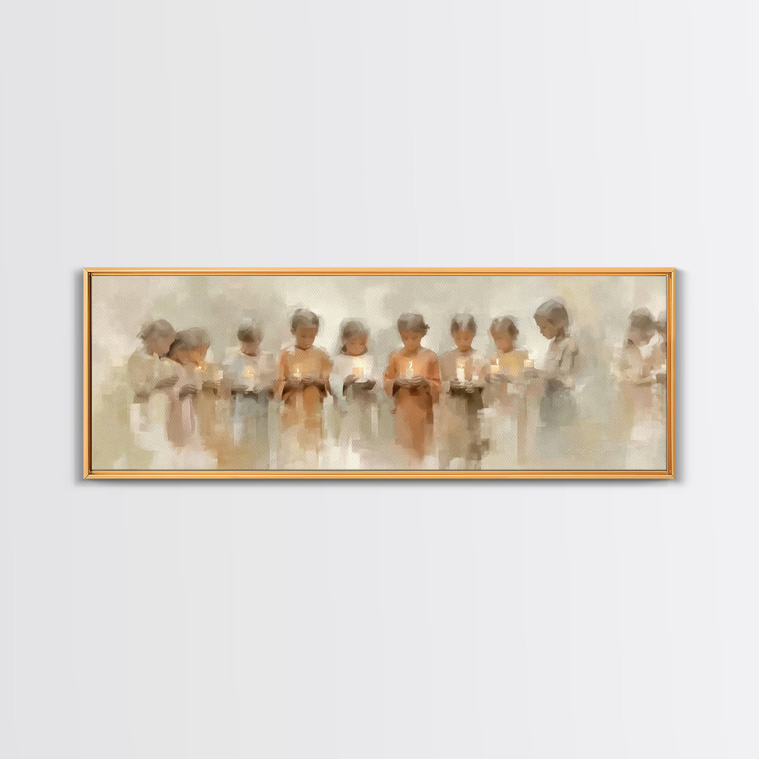 Light Of Innocence, Framed Canvas Print, Panoramic Print, Christian Art Canvas, Christian Wall Art, Christian Painting, Christmas Art, subt