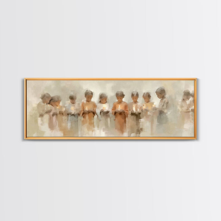 Light Of Innocence, Framed Canvas Print, Panoramic Print, Christian Art Canvas, Christian Wall Art, Christian Painting, Christmas Art, subt