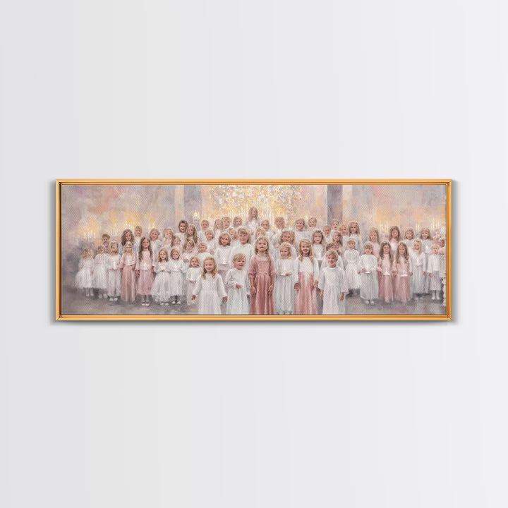 Gathered In Grace – Framed Canvas Print – Panoramic Painting – Christian Art Canvas – Christian Wall Art – Christmas Art – Christian Painti