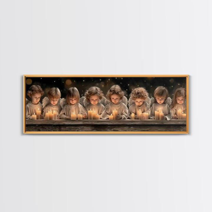 Heaven’s Little Lights | Framed Canvas Print | Panoramic Print | Christian Art Canvas | Christian Wall Art | Christian Painting | Christmas