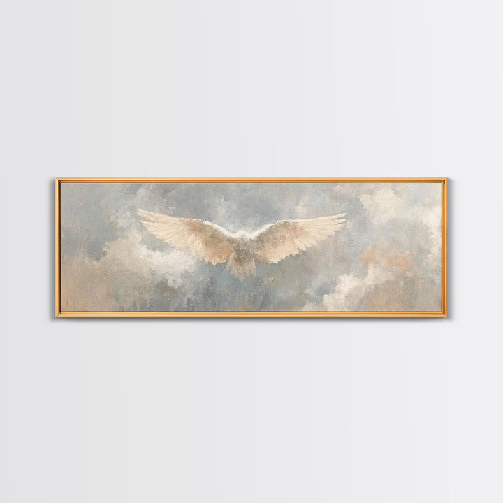 Wings Of Heaven – Framed Canvas Print – Panoramic Art – Christian Art Canvas – Christian Wall Art – subtle Christian art – Christian Painti