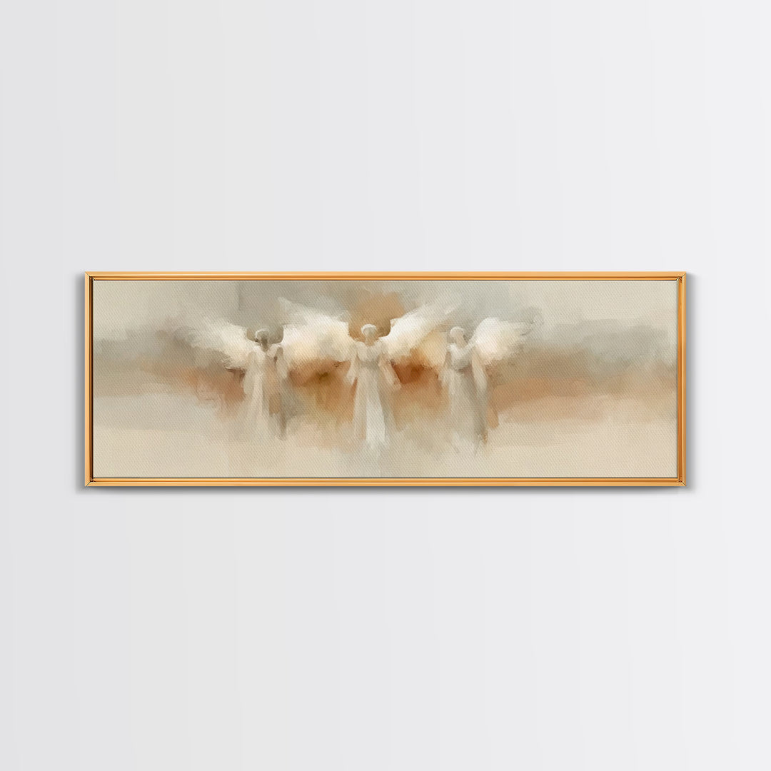 Heavenly Dawn Choir, Framed Canvas Print, Christian Wall Art, Christian Art Canvas, Panoramic Art, Christmas Art, Christian Decoration