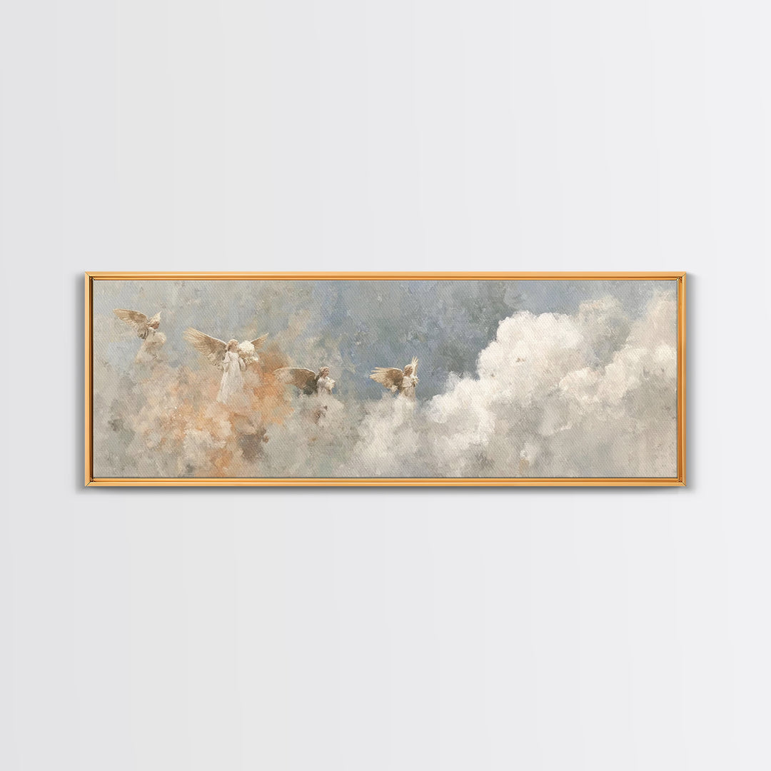 Sanctified Gathering Veil – Framed Canvas Print – Moody Christian Art – Panoramic Art – Christian Wall Art – Christmas Art – Christian Art