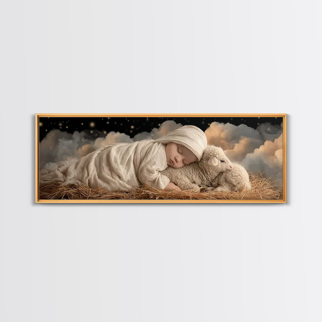 Bethlehem Star Rise - Framed Canvas Print - Christian Wall Art - Christmas Art Prints - Christian Art Canvas - Panoramic Frame - Christian