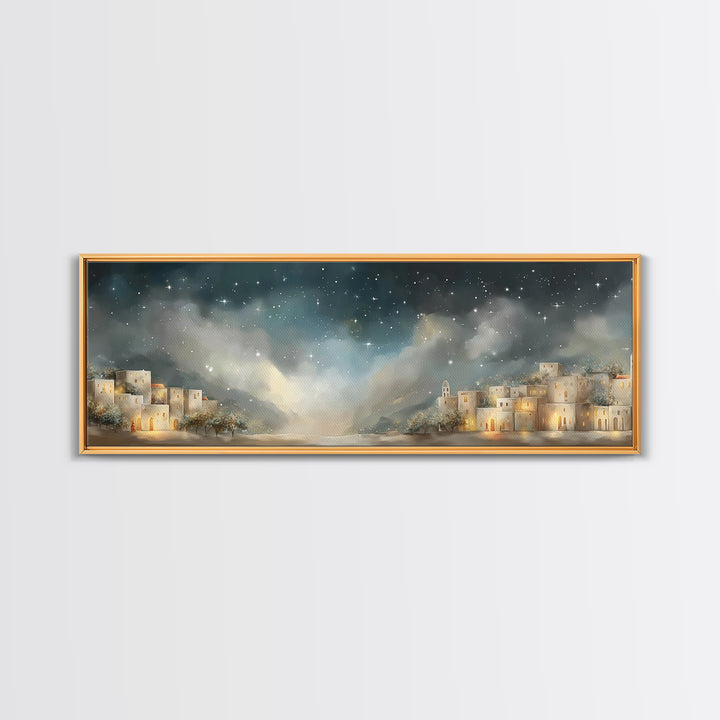 Guiding Star Path - Framed Canvas Print - Christian Art Print - Christmas Art Work - Jesus Canvas Art - Panoramic Wall Art - Christian Deco
