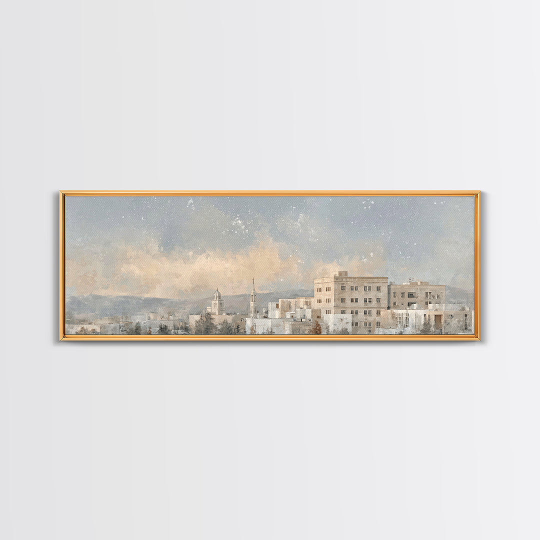 Temple Valley Glow | Framed Canvas Print | Christian Wall Art | Christian Art Canvas | Christmas Art Prints | Panoramic Art | Christian Gif