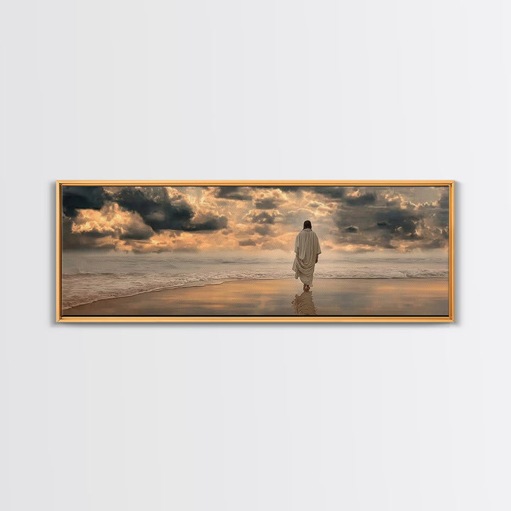 Sacred Morning Light | Framed Canvas Print | Christian Wall Art | Modern Jesus Art | Panoramic Painting | Christian Art Print | Christmas A