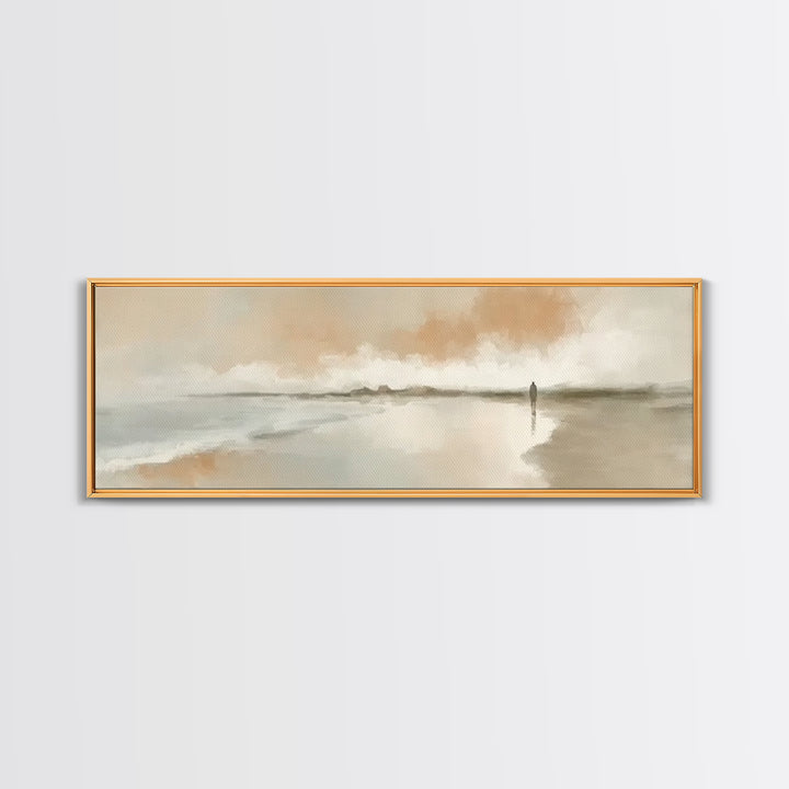 Holy Quiet Shore, Framed Canvas Print, Christian Art Work, Jesus Painting, Panoramic Print, Subtle Christian Art, Christmas Wall Art
