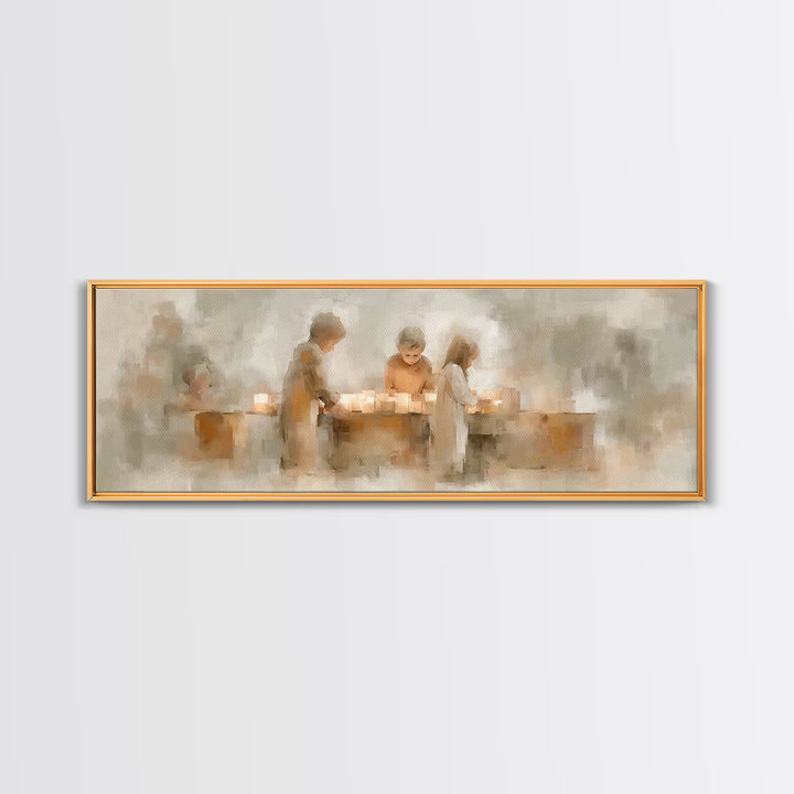 Children Of Light, Framed Canvas Print, Christian Wall Art, Christian Art Canvas, Panoramic Art, Christmas Art Work, Christian Gift