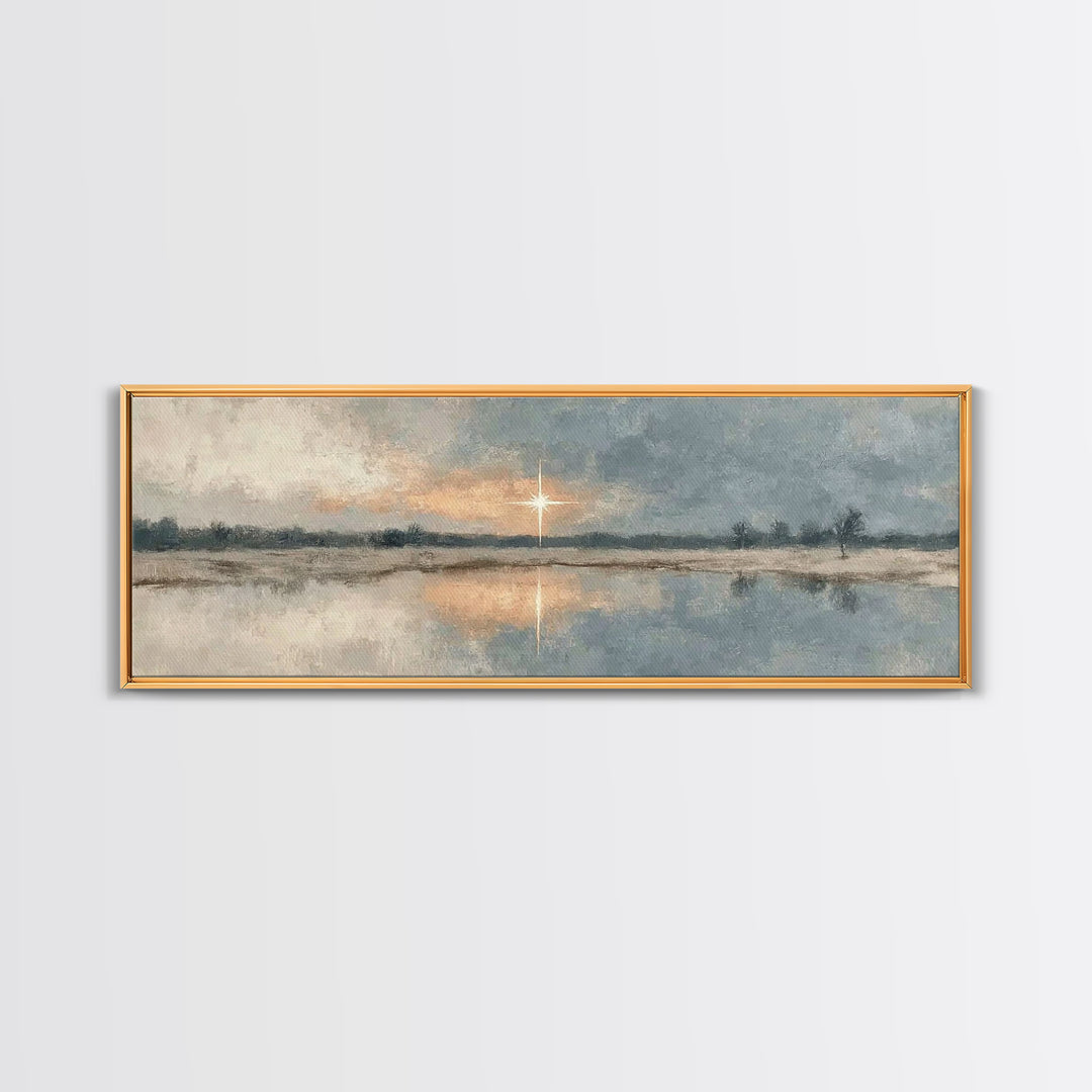 Star Of Promise, Framed Canvas Print, Panoramic Wall Art, Christian Wall Art, Christian Art Canvas, Christmas Art, Christian Gift Ideas