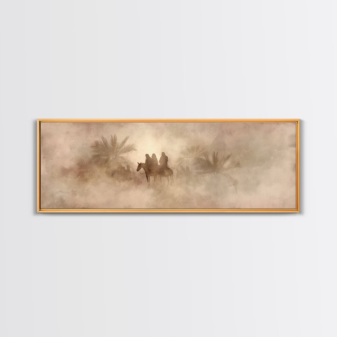 Palm Road Procession – Framed Canvas Print – Christian Art Print – Jesus Painting – Panoramic Print – Christian Christmas Art – Christian W