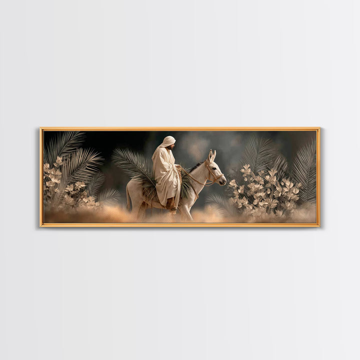 Mountain Grace | Framed Canvas Print | Christian Art Canvas | Panoramic Painting | Jesus Art Print | Christian Decor | Moody Christian Art
