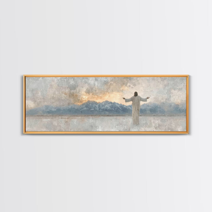 Horizon Of Mercy – Framed Canvas Print – Christian Wall Art – Panoramic Wall Art – Christian Art Canvas – Jesus Painting – Christian Christ