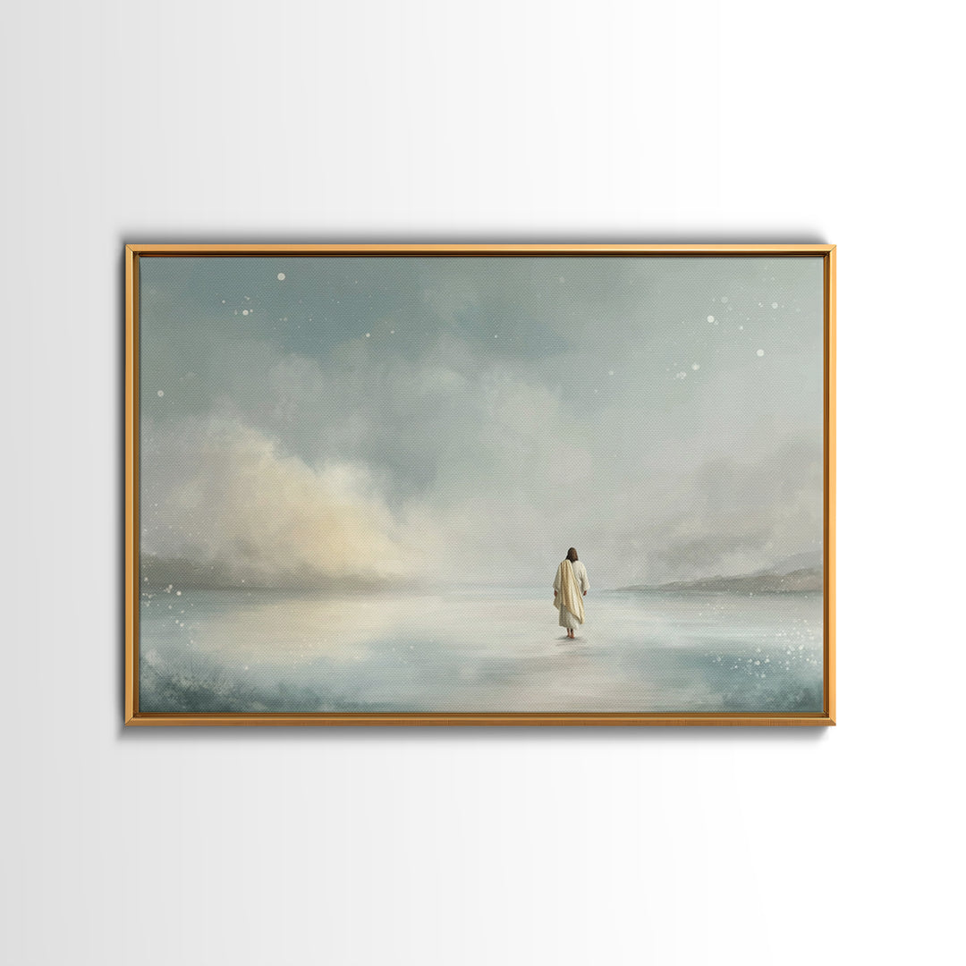 Heavenly Pathlight – Framed Canvas Print – Christian Wall Art – Modern Christian Art – Jesus Painting – Christian Art Canvas – Subtle Chris