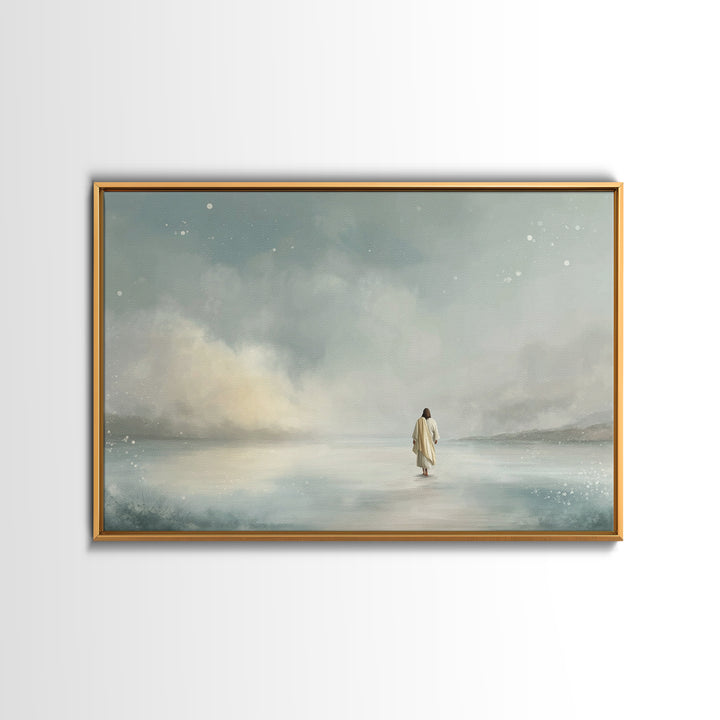 Heavenly Pathlight – Framed Canvas Print – Christian Wall Art – Modern Christian Art – Jesus Painting – Christian Art Canvas – Subtle Chris