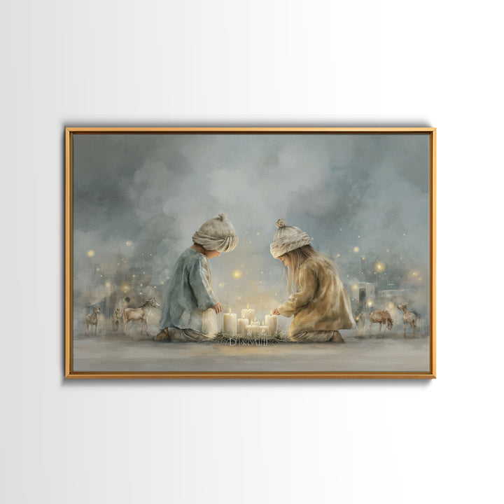 Children Of Light – Framed Canvas Print – Christian Christmas Art – Christian Art Canvas – Christian Wall Art – Christmas Art – Christian D