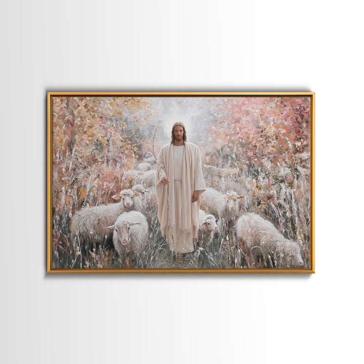 Pastoral Messiah – Framed Canvas Print – Christian Art Canvas – Jesus Painting – Christian Wall Art – Christian Art – Christian Christmas A