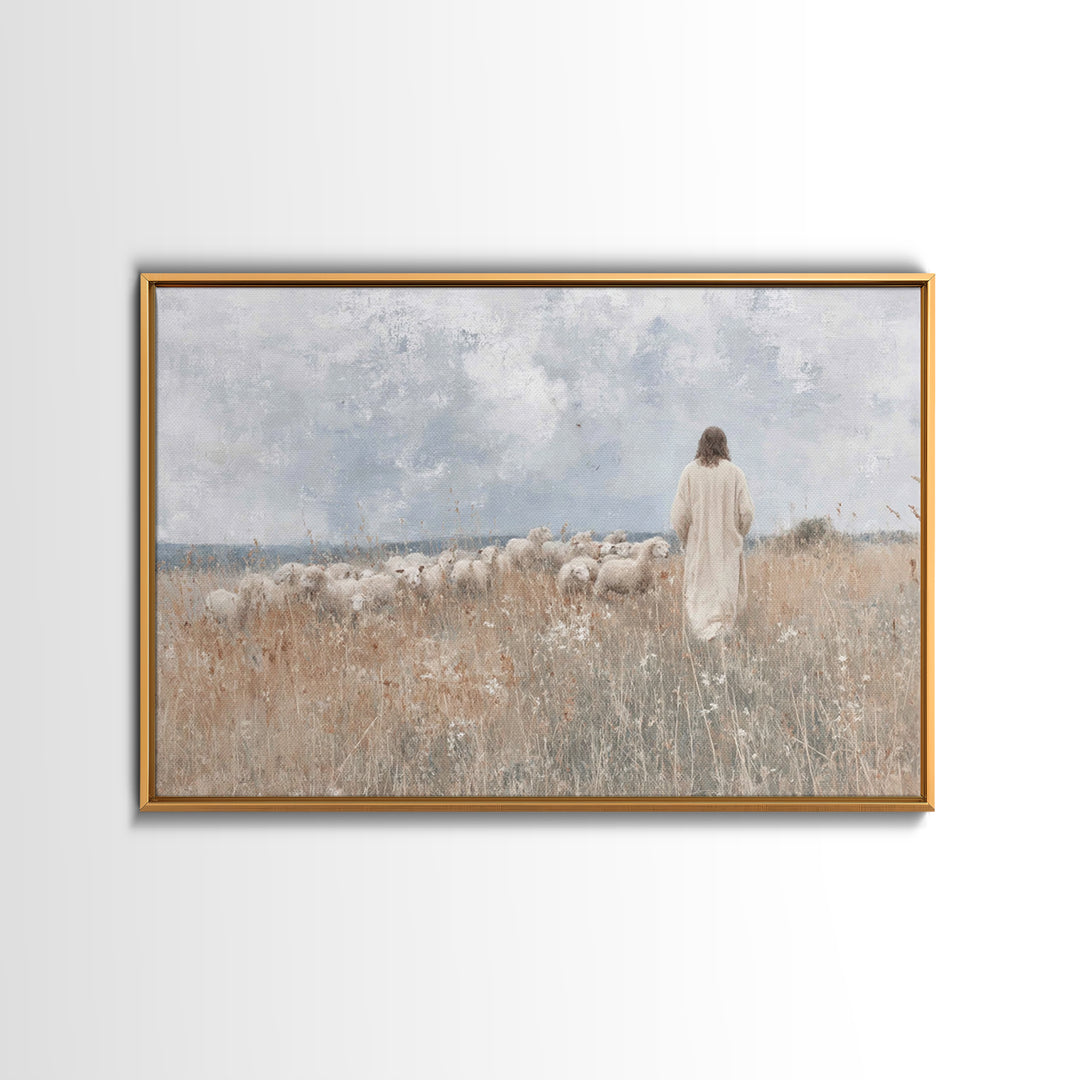 Fields Of Trust – Framed Canvas Print – Christian Wall Art – Christian Art – Jesus Painting – Christian Art Canvas – Christian Christmas Ar