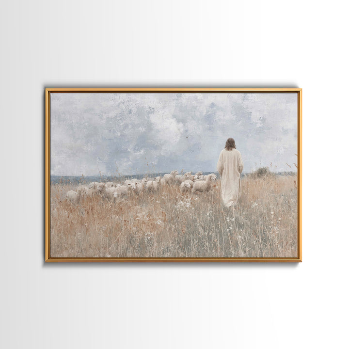 Fields Of Trust – Framed Canvas Print – Christian Wall Art – Christian Art – Jesus Painting – Christian Art Canvas – Christian Christmas Ar