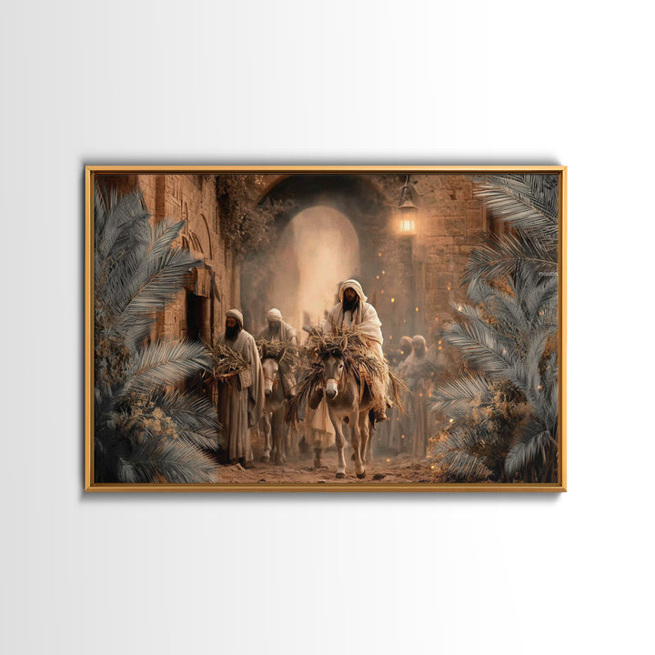 Entry Of Peace - Framed Canvas Print - Christian Art Canvas - Christian Wall Art - Jesus Painting - Christmas Art Prints - Christian Decor