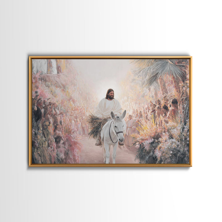 City Gate Hosanna - Framed Canvas Print - Christian Wall Art - Christian Art Canvas - Vintage Christian Art - Jesus Painting - Christian Gi