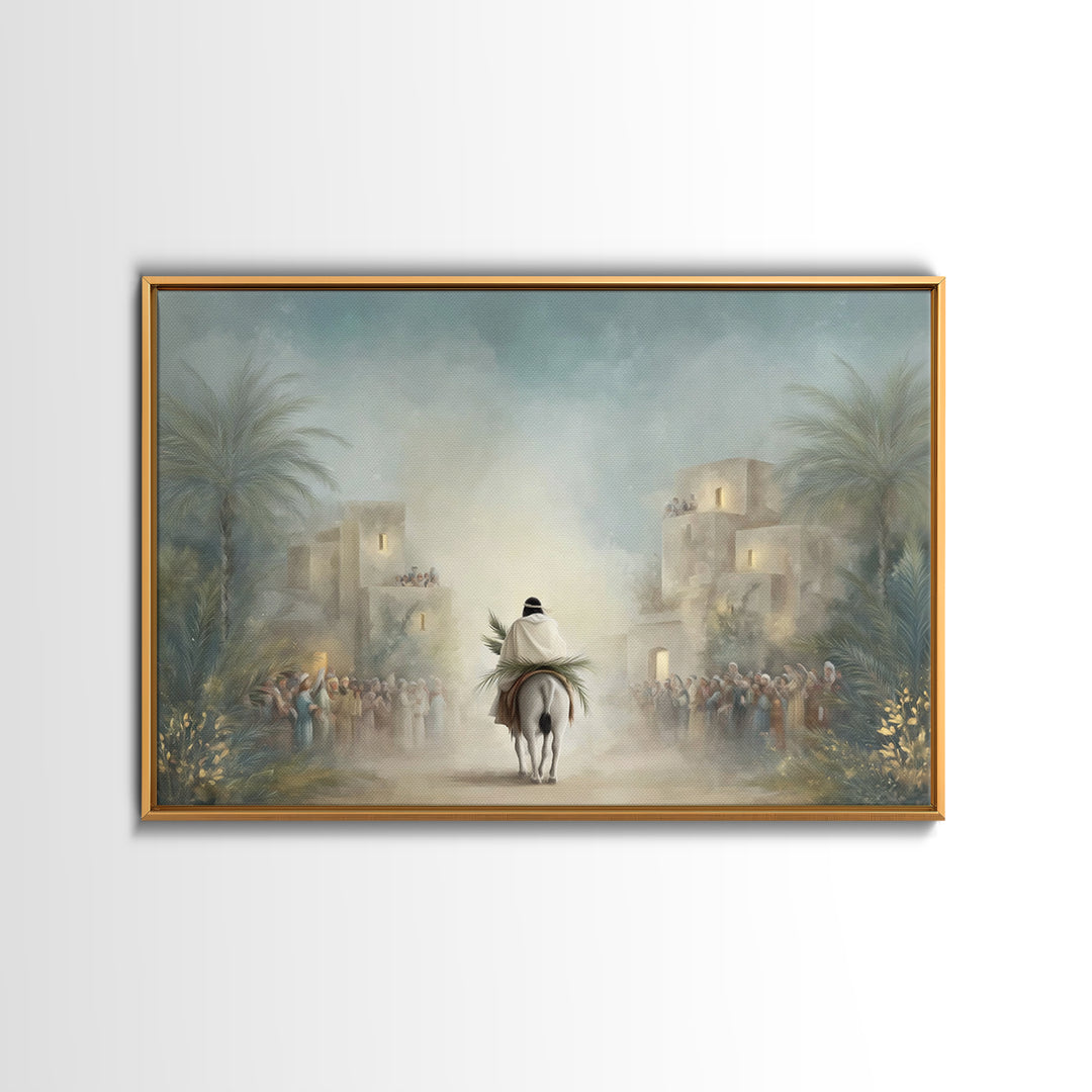 Risen Mountain Hope - Framed Canvas Print - Christian Art Canvas - Christian Wall Art - Abstract Christian Art - Christian Decor - Christia