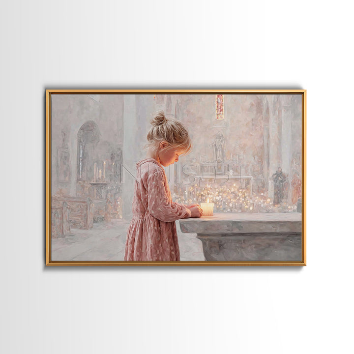 Sacred Candle Light – Framed Canvas Print – Christian Wall Art – Christian Art Print – Subtle Christian Art – Christian Gift Ideas