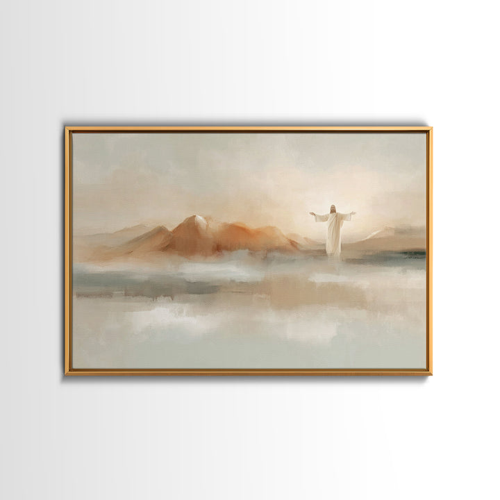 Hills Of Mercy – Framed Canvas Print – Christian Art Canvas – Minimalist Christian Art – Jesus Painting – Christian Wall Art – Christian De