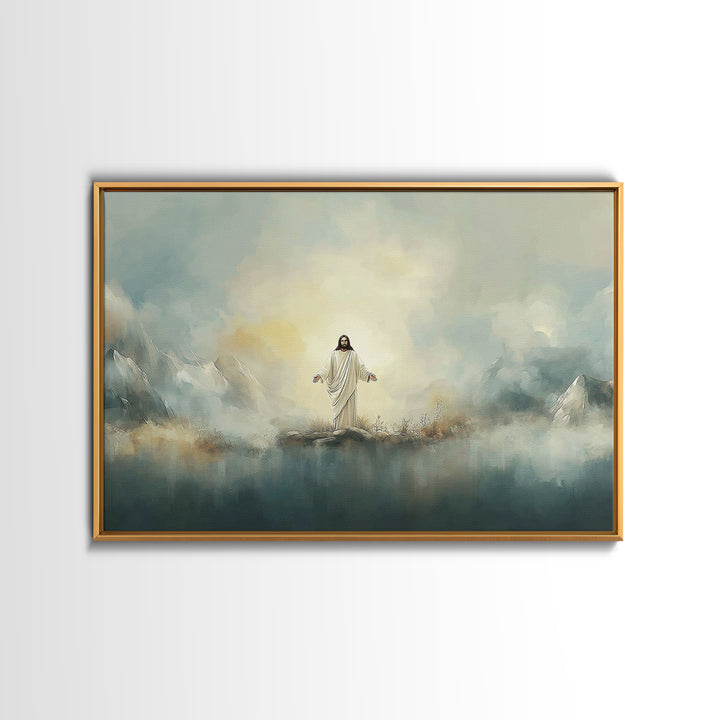 Glory On The Heights – Framed Canvas Print – Christian Art Canvas – Christian Painting – Jesus Painting – Christian Wall Art – Large Christ