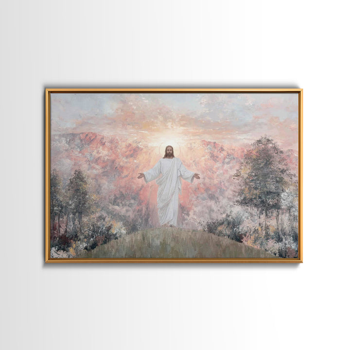 Radiant Summit Grace – Framed Canvas Print – Christian Art Canvas – Jesus Painting – Christian Wall Art – Modern Christian Art – Christian