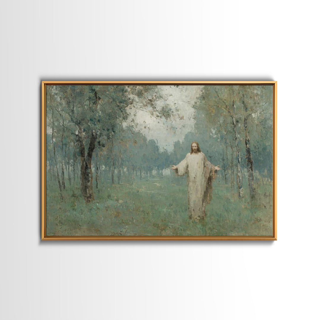 Soft Twilight Bloom – Framed Canvas Print – Christian Art – Jesus Painting – Christian Art Work – Subtle Christian Art – Christian Christma