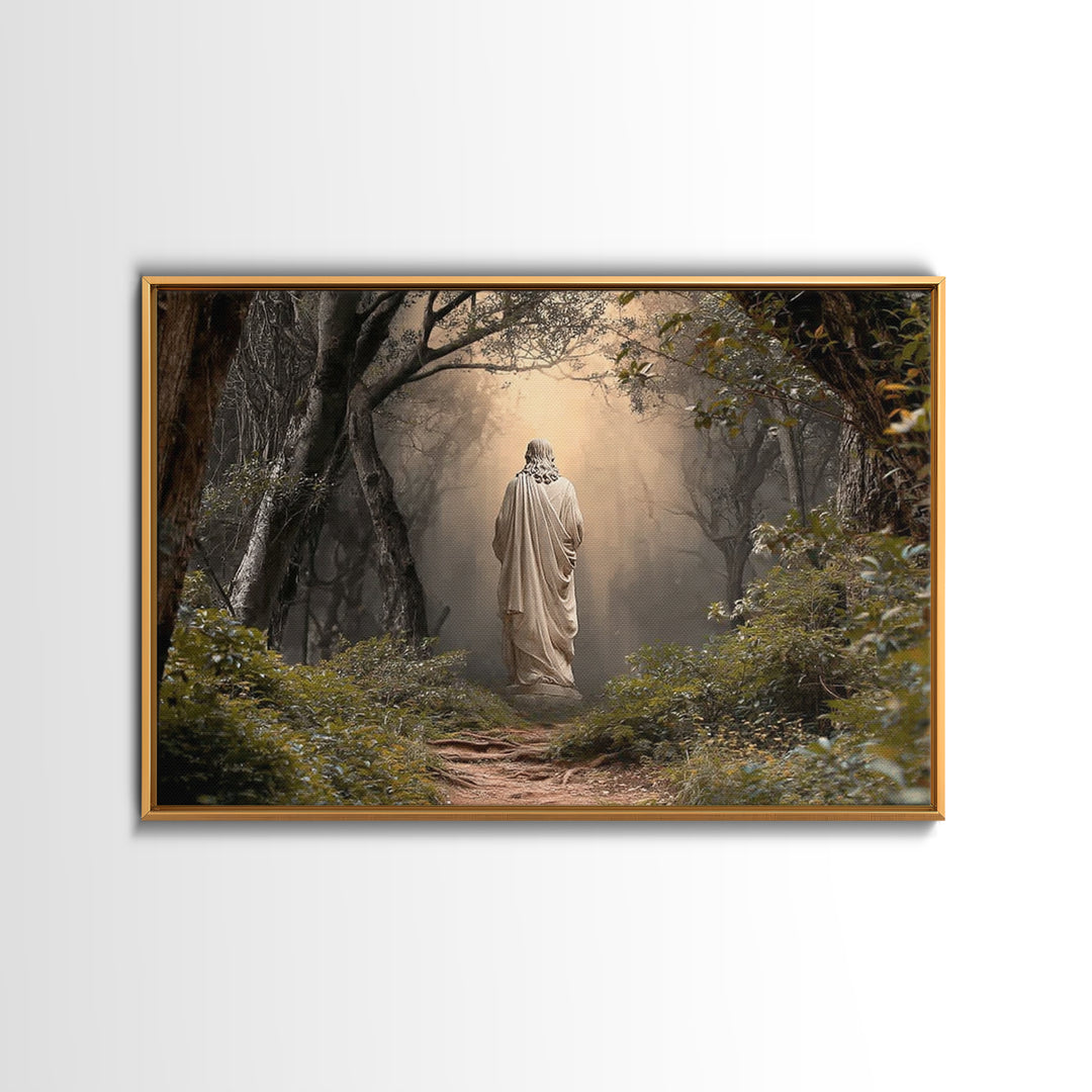 Luminous Rising Hope – Framed Canvas Print – Christian Christmas Art – Jesus Painting – Christian Art Print – Moody Christmas Art – Christi