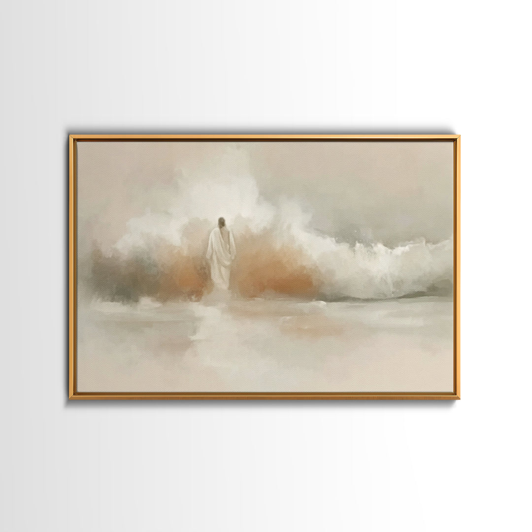 Eternal Calm Shore – Framed Canvas Print – Christian Art Canvas – Christian Wall Art – Jesus Painting – Subtle Christian Art – Christmas Ar