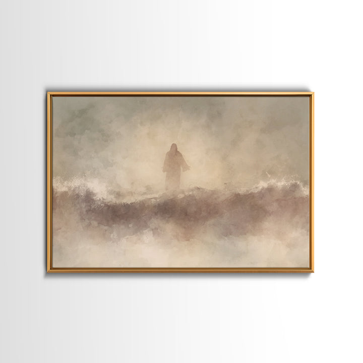 Dawn Of Hope, Framed Canvas Print, Christian Art Canvas, Christian Wall Art, Jesus Painting, Minimalist Christian Art, Christmas Art