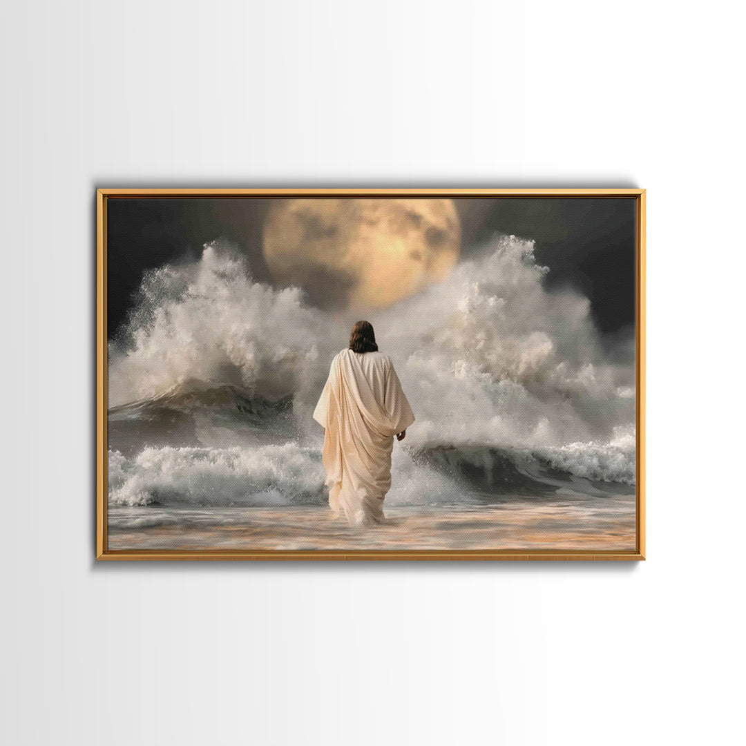 Heavenly Horizon | Framed Canvas Print | Christian Wall Art | Christian Art Canvas | Jesus Painting | Moody Christian Art | Christian Gift