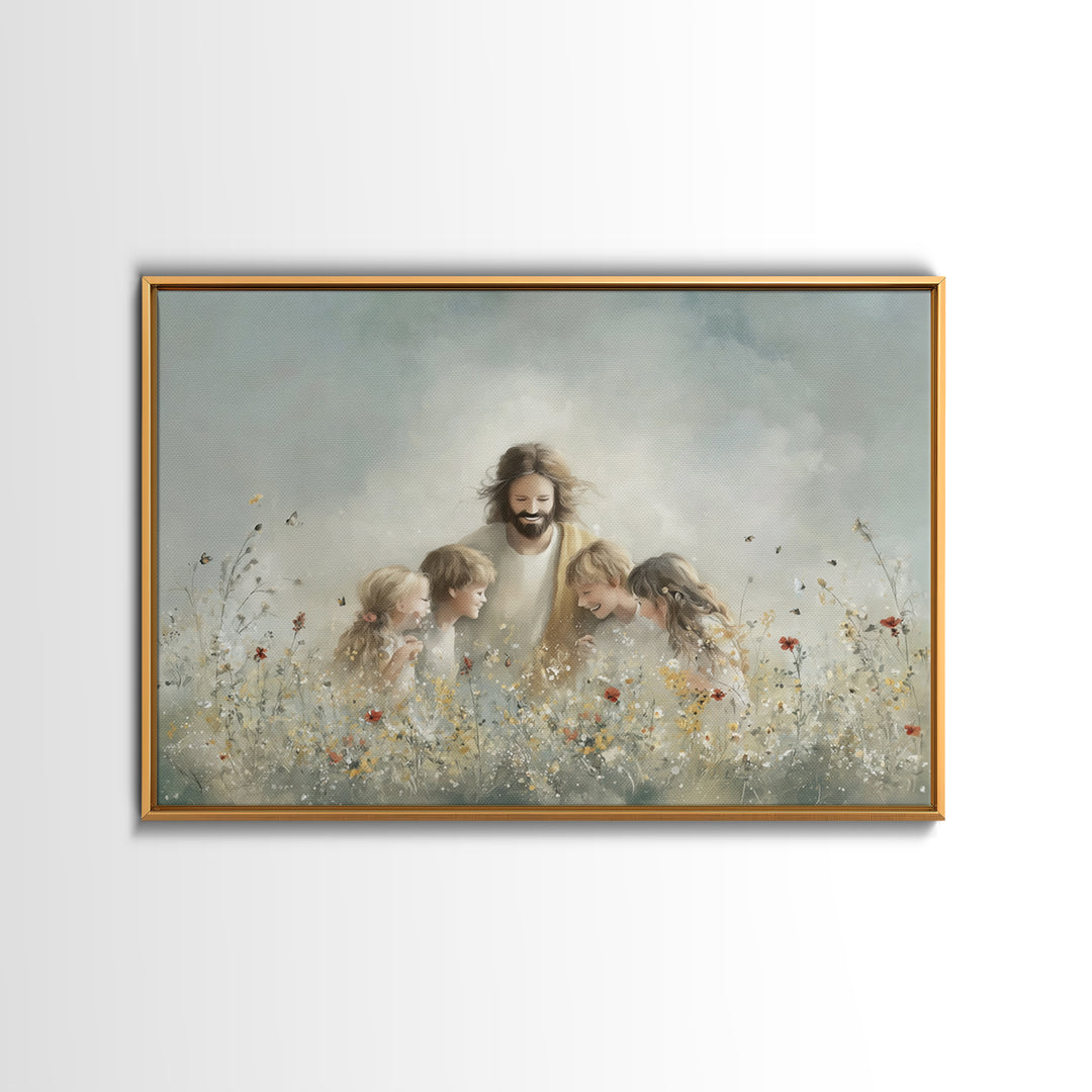 Celestial Pathway, Framed Canvas Print, Christian Art Canvas, Christian Wall Art, Jesus Painting, Modern Christian Art, Christian Christmas