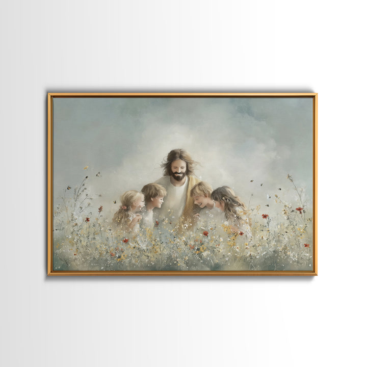 Celestial Pathway, Framed Canvas Print, Christian Art Canvas, Christian Wall Art, Jesus Painting, Modern Christian Art, Christian Christmas