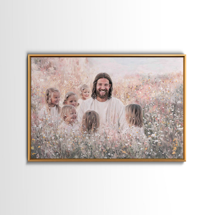 Garden Of Joy | Framed Canvas Print | Christian Wall Art | Christian Art Canvas | Jesus Painting | Christian Decor | Christian Art Gift