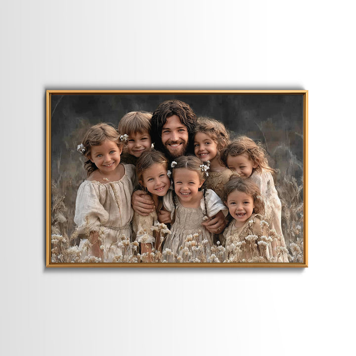 Fields Of Blessing, Framed Canvas Print, Christian Art Canvas, Jesus Painting, Christian Wall Art, Vintage Christian Art, Christian Gift