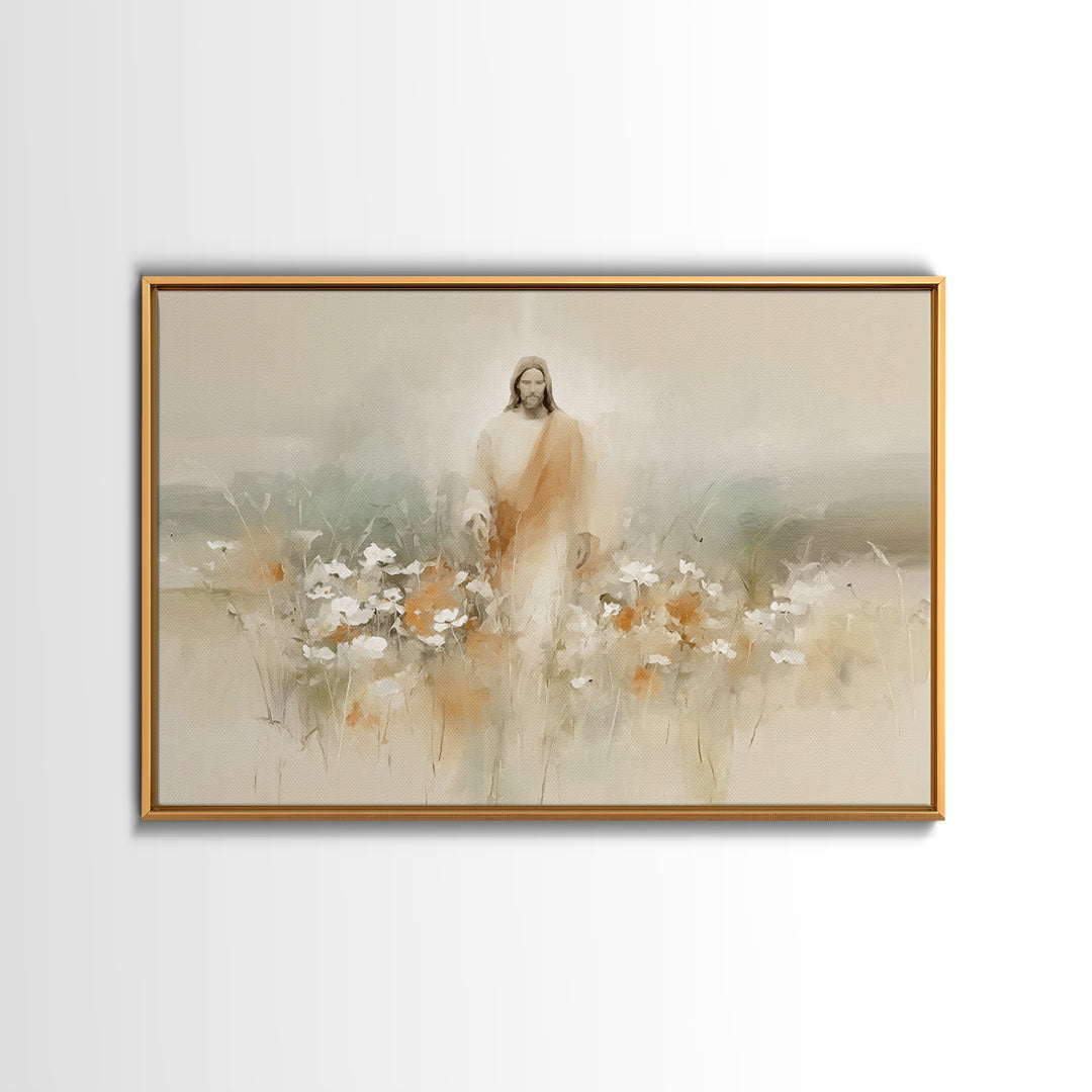 Floral Redemption, Framed Canvas Print, Christian Wall Art, Christian Art Canvas, Jesus Painting, Christian Christmas Art, Modern Christian