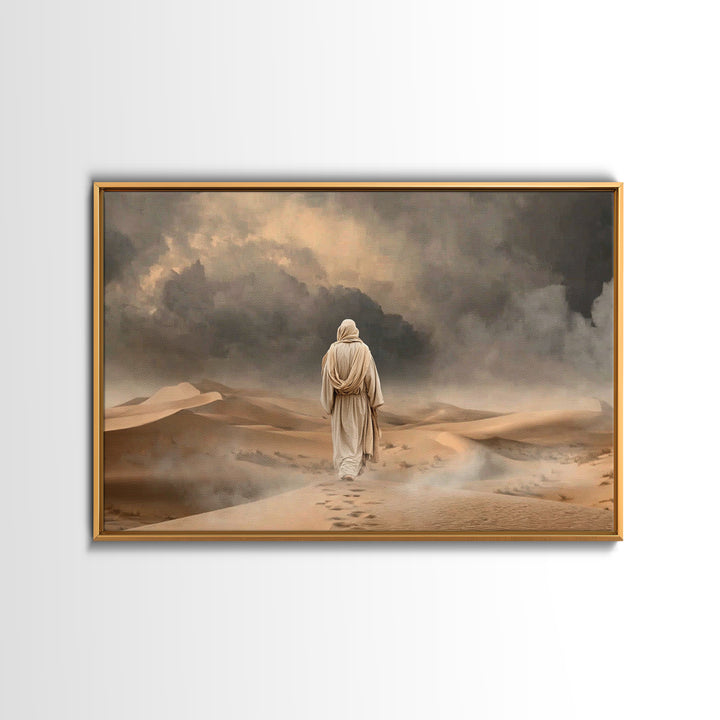 Stormwalk Path | Framed Canvas Print | Christian Wall Art | Christian Art Canvas | Jesus Painting | Moody Christian Art | Christian Decor