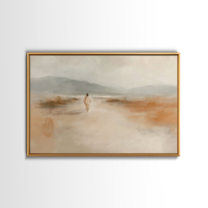 Quiet Journey | Framed Canvas Print | Christian Wall Art | Jesus Painting | Christian Art Canvas | Minimalist Christian Art | Christian Gif