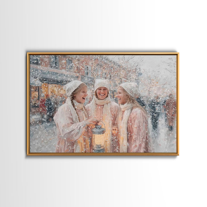 Lantern Joy – Framed Canvas Print – Christmas Art Prints – Christian Christmas Art – Christmas Wall Art – Christmas Art Canvas – Christian