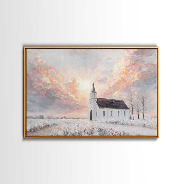 Dawnlit Sanctuary, Framed Canvas Print, Christian Art Canvas, Christian Wall Art, Christian Art, Modern Christian Art, Christian Gift Ideas