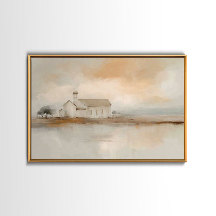 Quiet Church Hope | Framed Canvas Print | Christian Wall Art | Christian Art Canvas | Minimalist Christian Art | Christian Decor | Christia