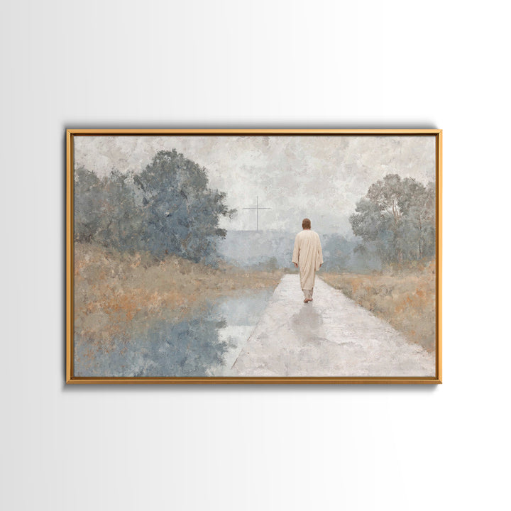 Path Of Mercy | Framed Canvas Print | Christian Art Canvas | Christian Wall Art | Large Christian Painting | Jesus Painting | Christmas Art